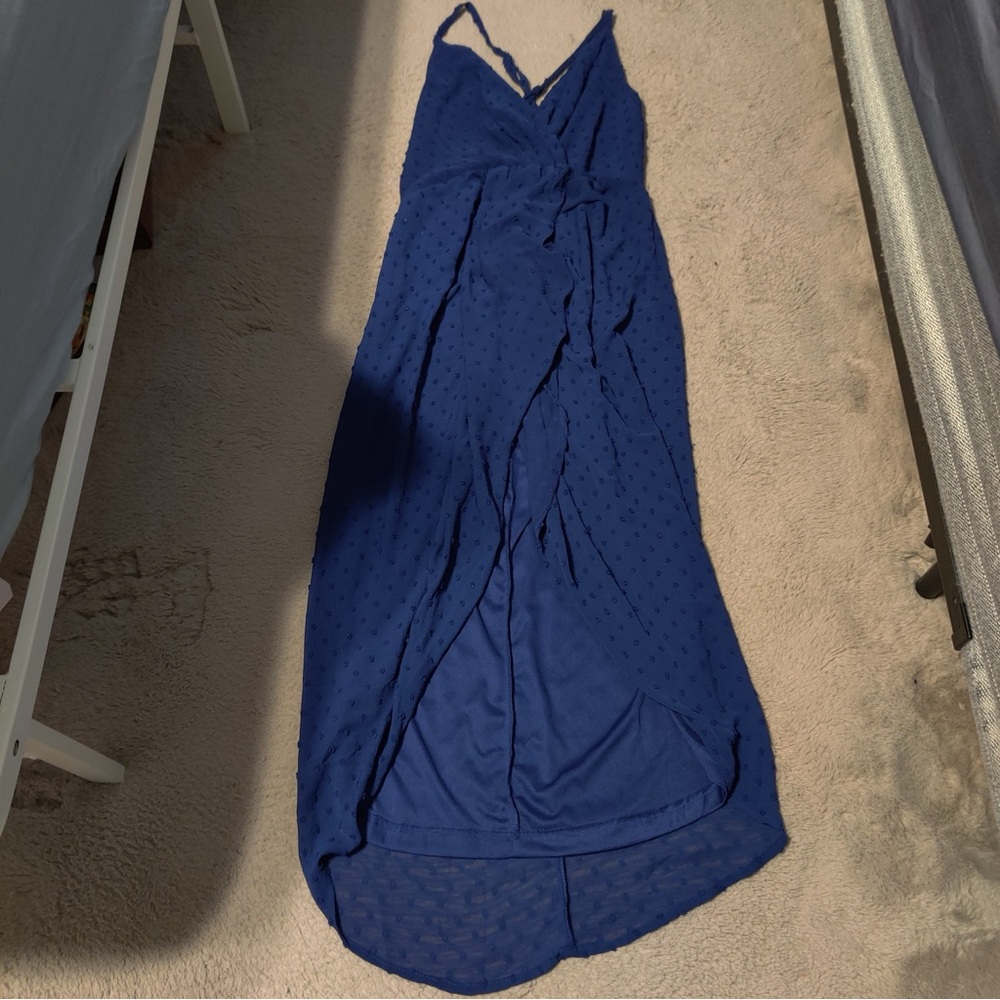 Lulu's Blue Midi Dress - Picture 3 of 7